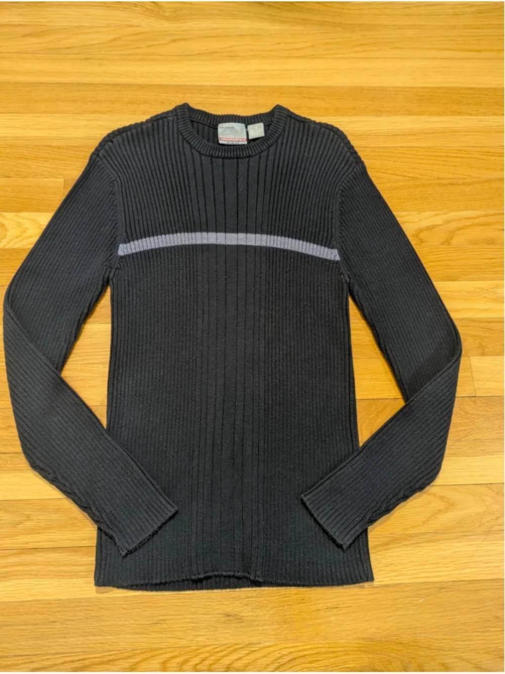 Aeropostale Navy Blue Ribbed Crewneck Sweater Slim Fit Medium